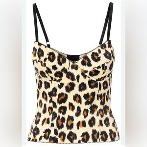 SERGIO HUDSON $1395 Cheetah Leopard Print Corset Bustier Size 12 NWT